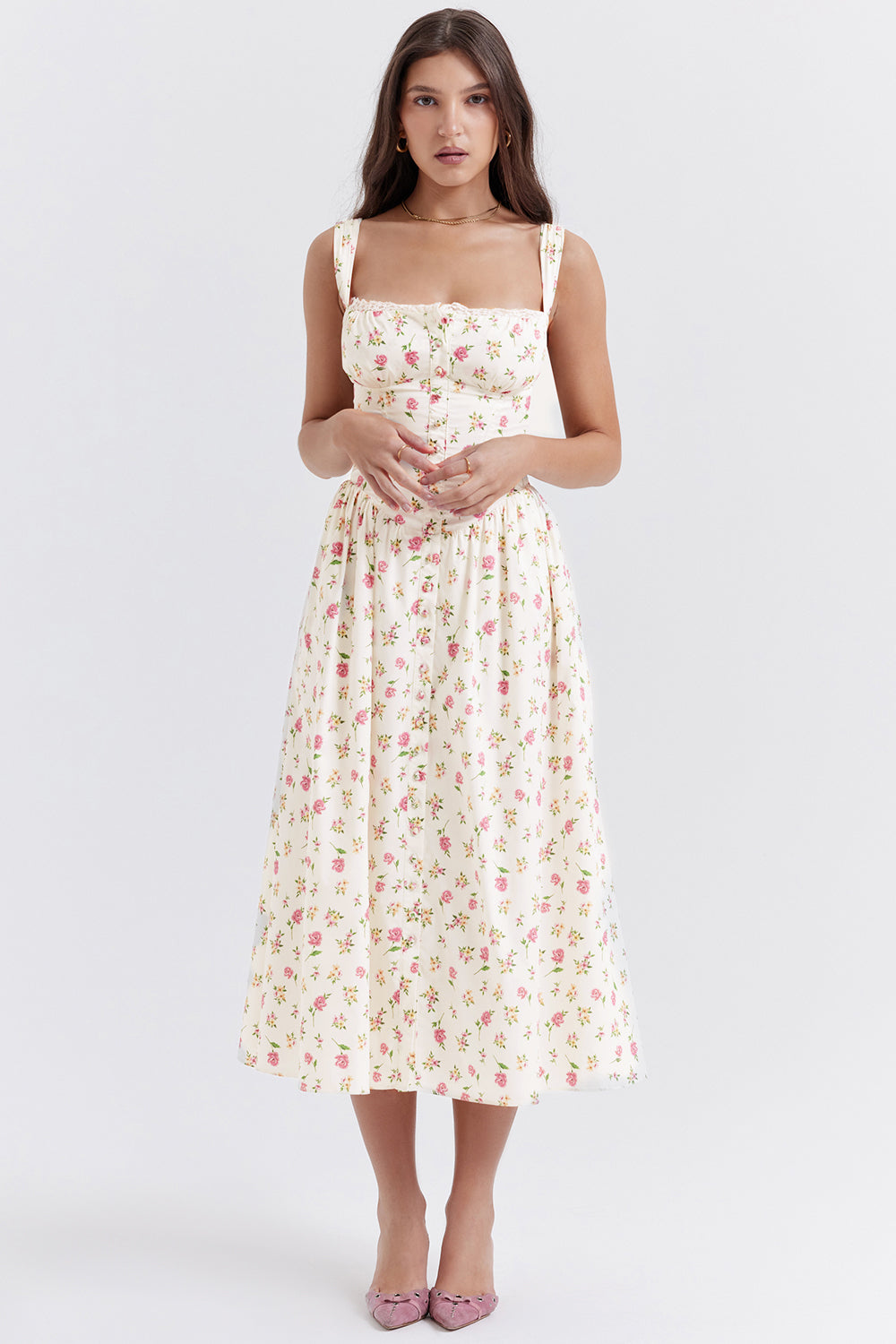 Midi sundress with flowers