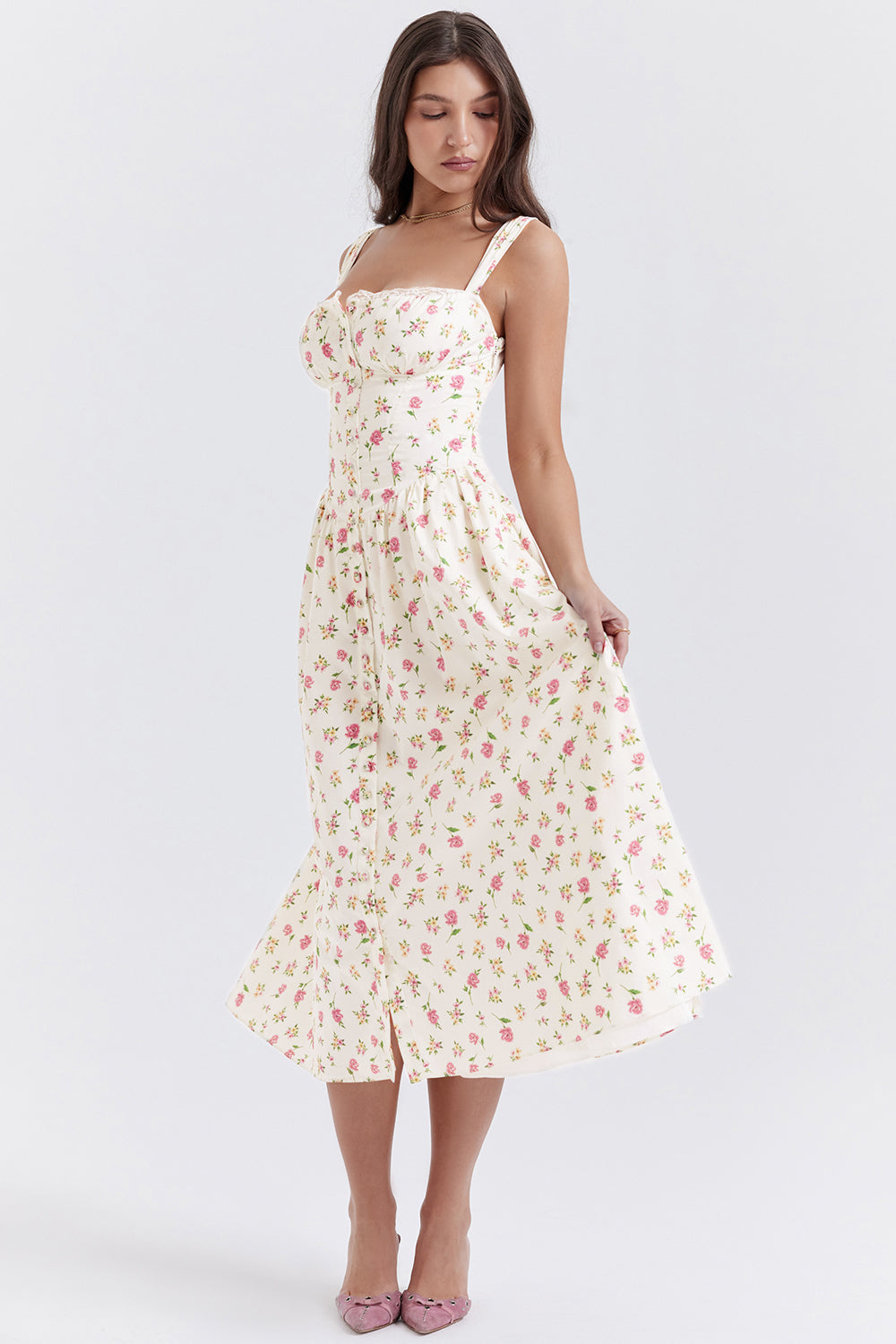 Midi sundress with flowers