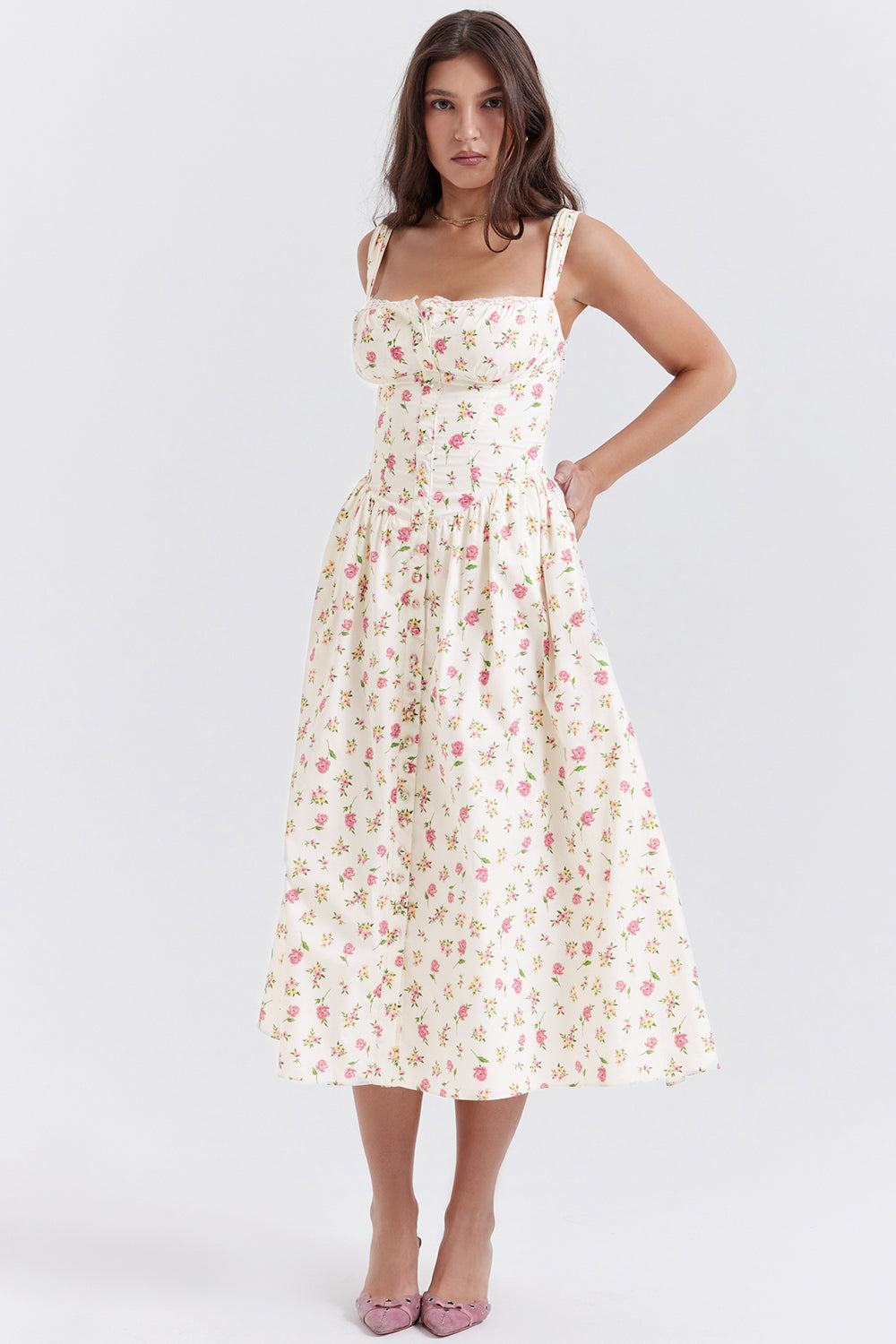 Midi sundress with flowers