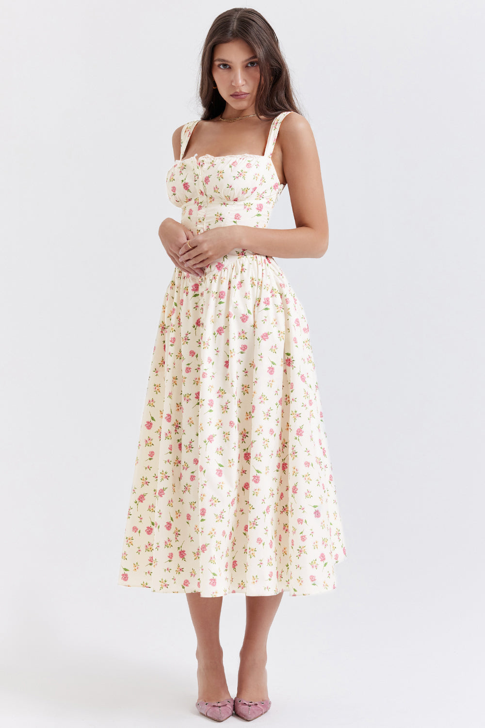 Midi sundress with flowers