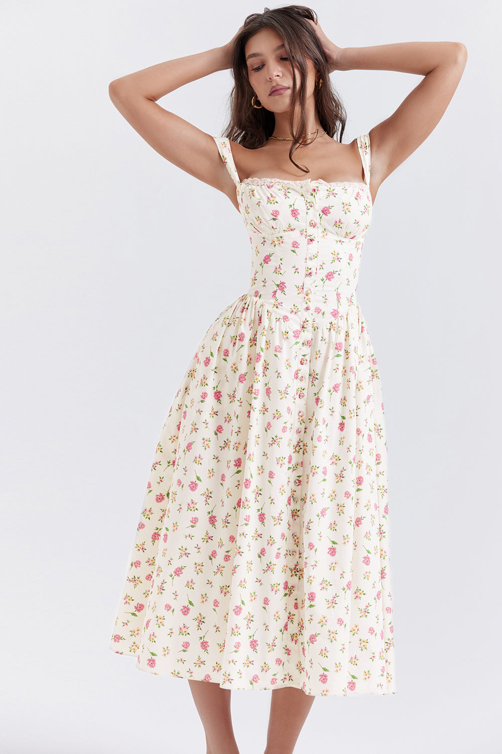 Midi sundress with flowers