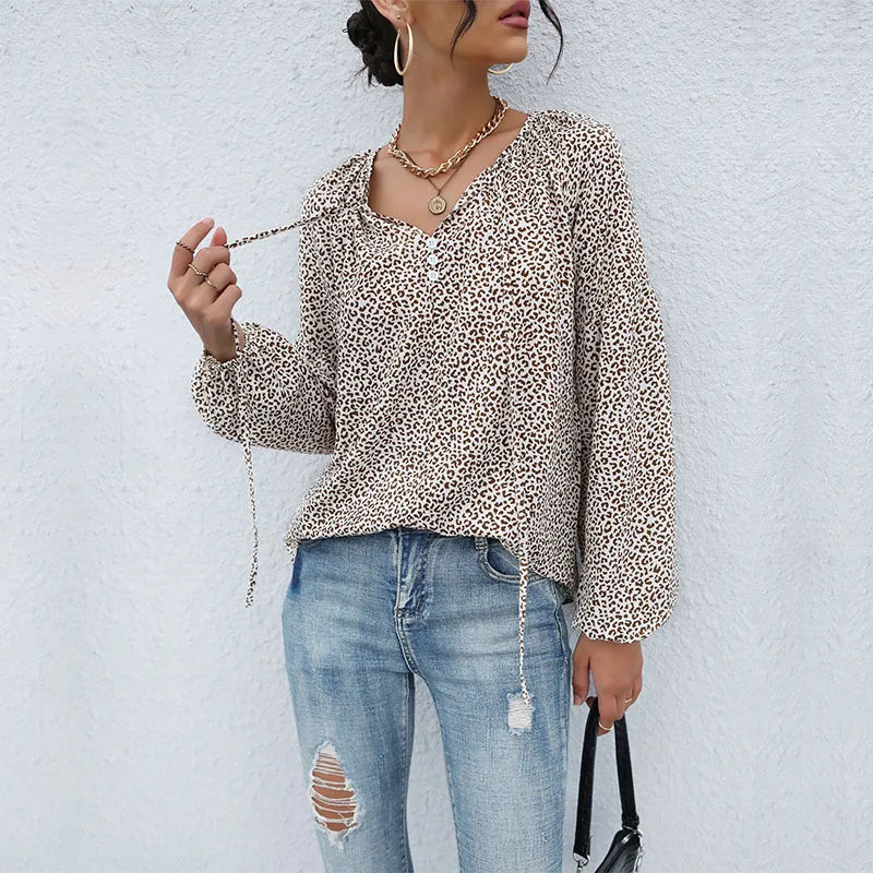 Loose Leopard Print Shirt