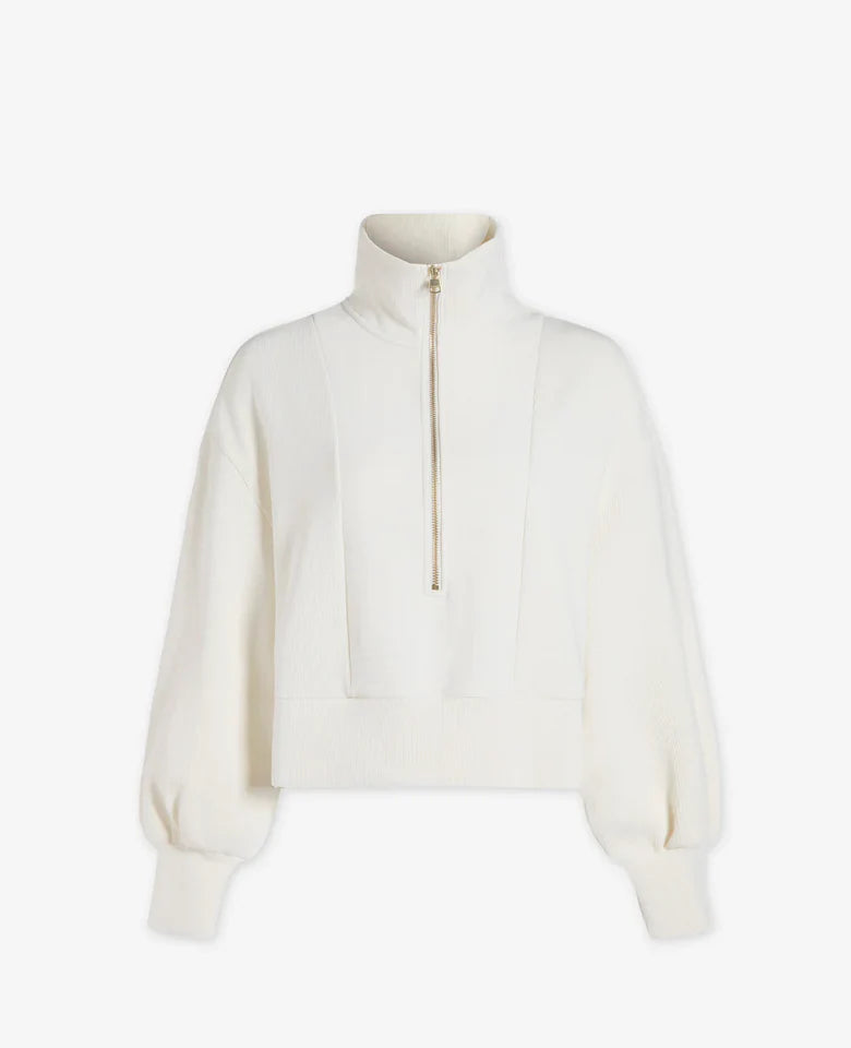 Half Zip Sweater In White