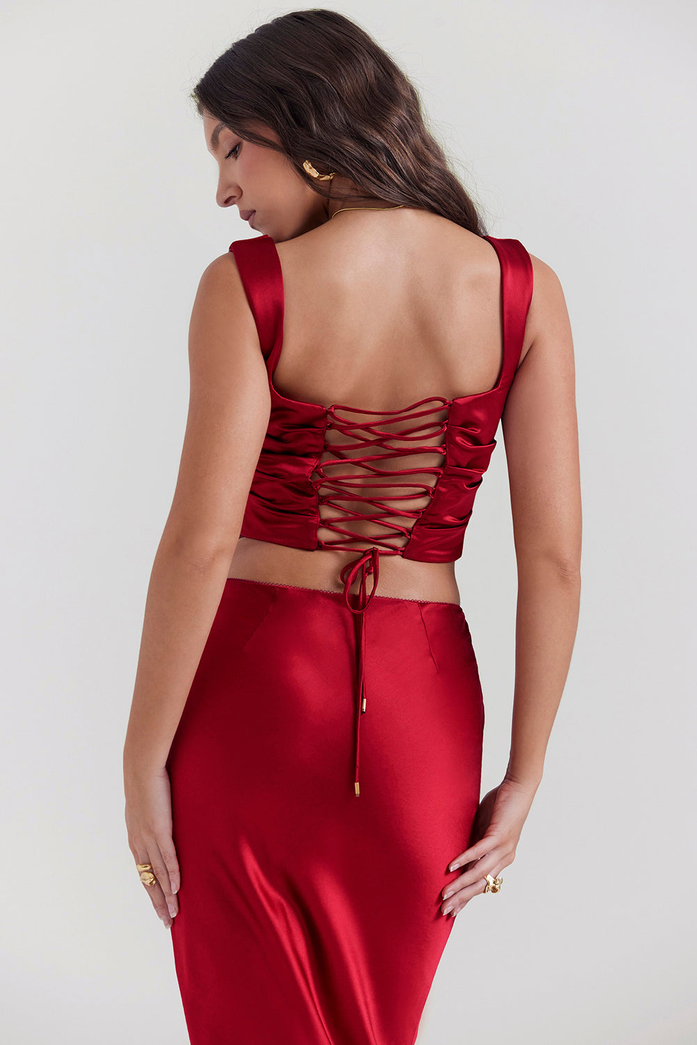 Ruby red corset and Skirt