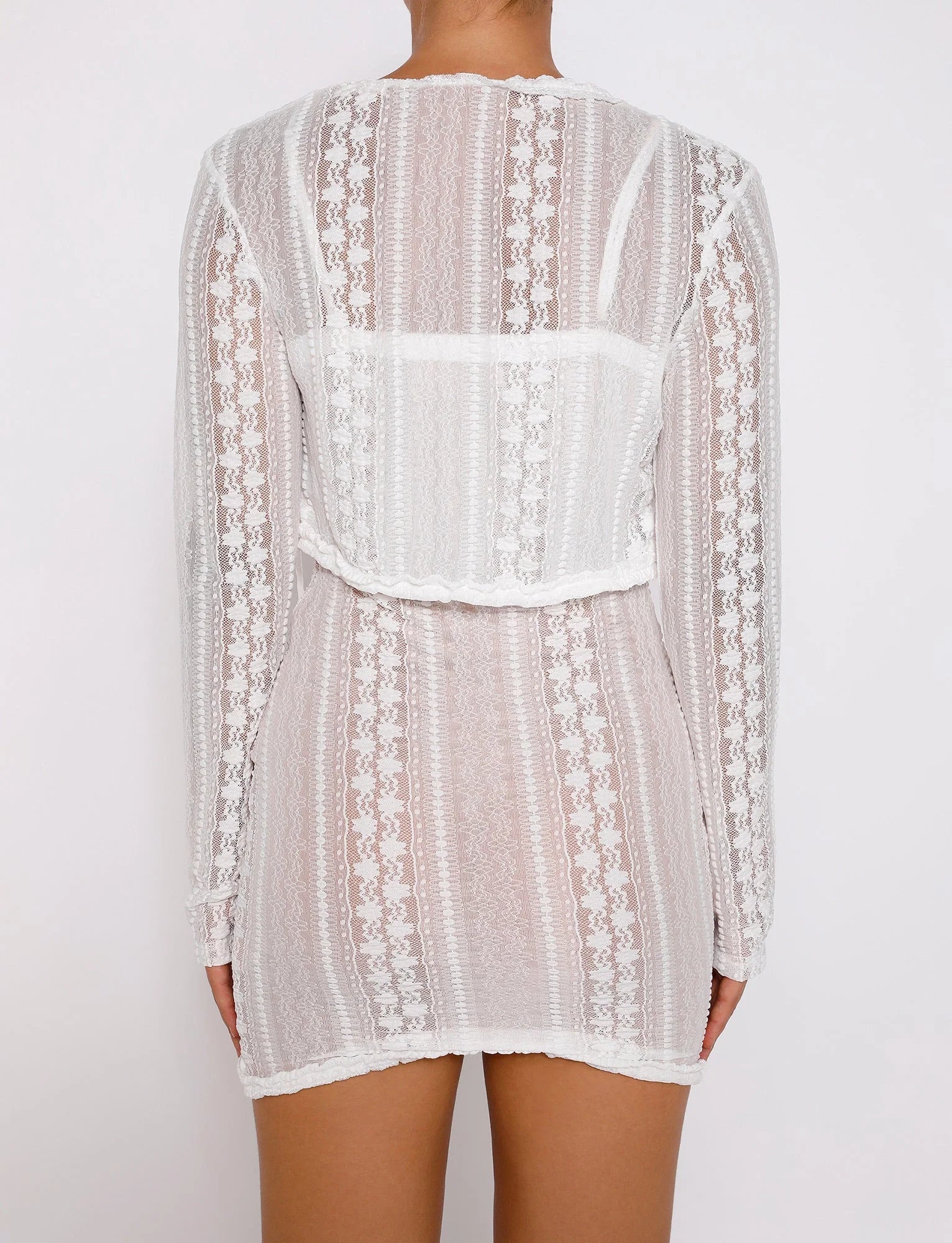 Lace Mini Dress With Matching Lace Cardigan