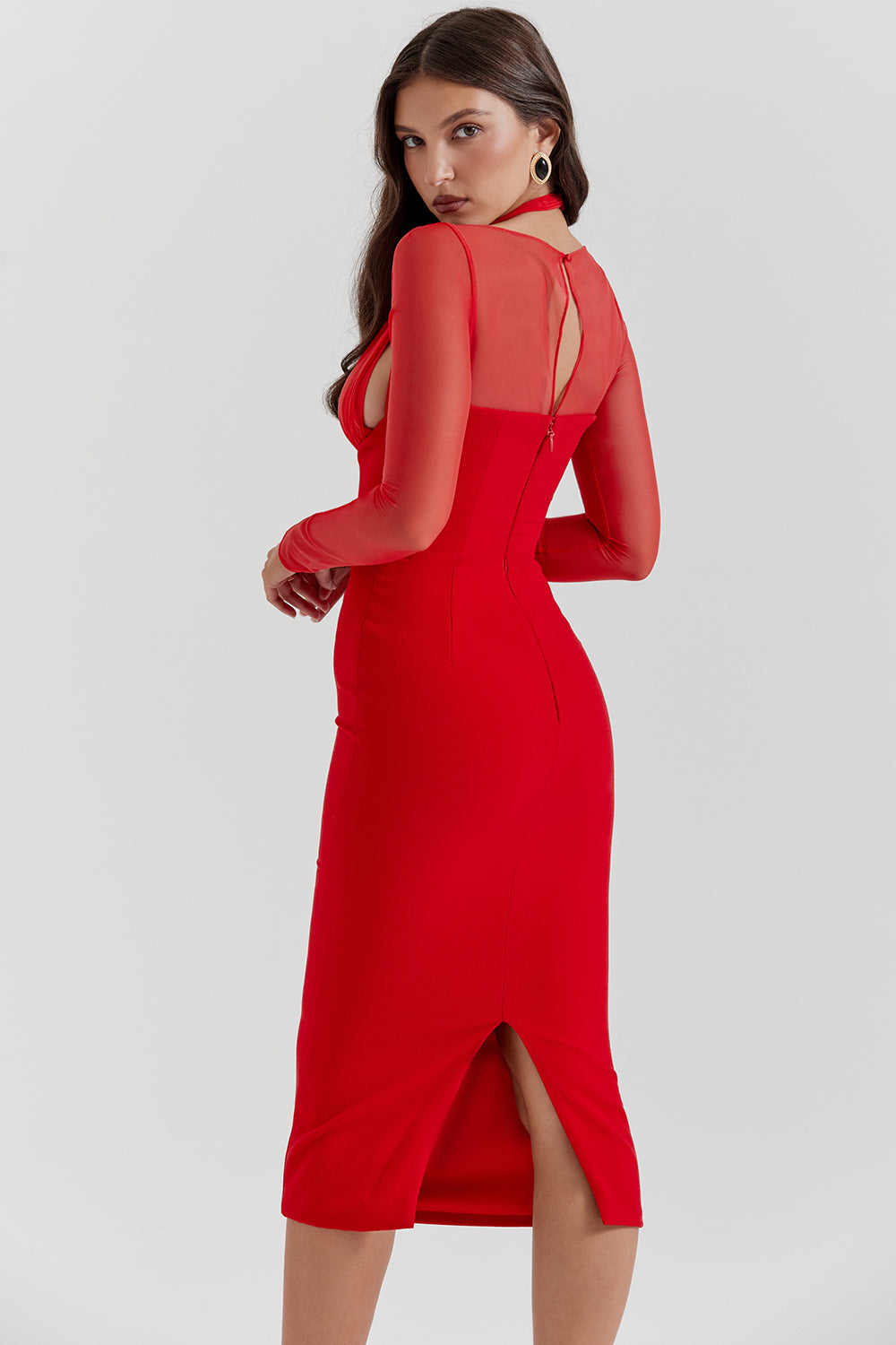 Plunge midi dress