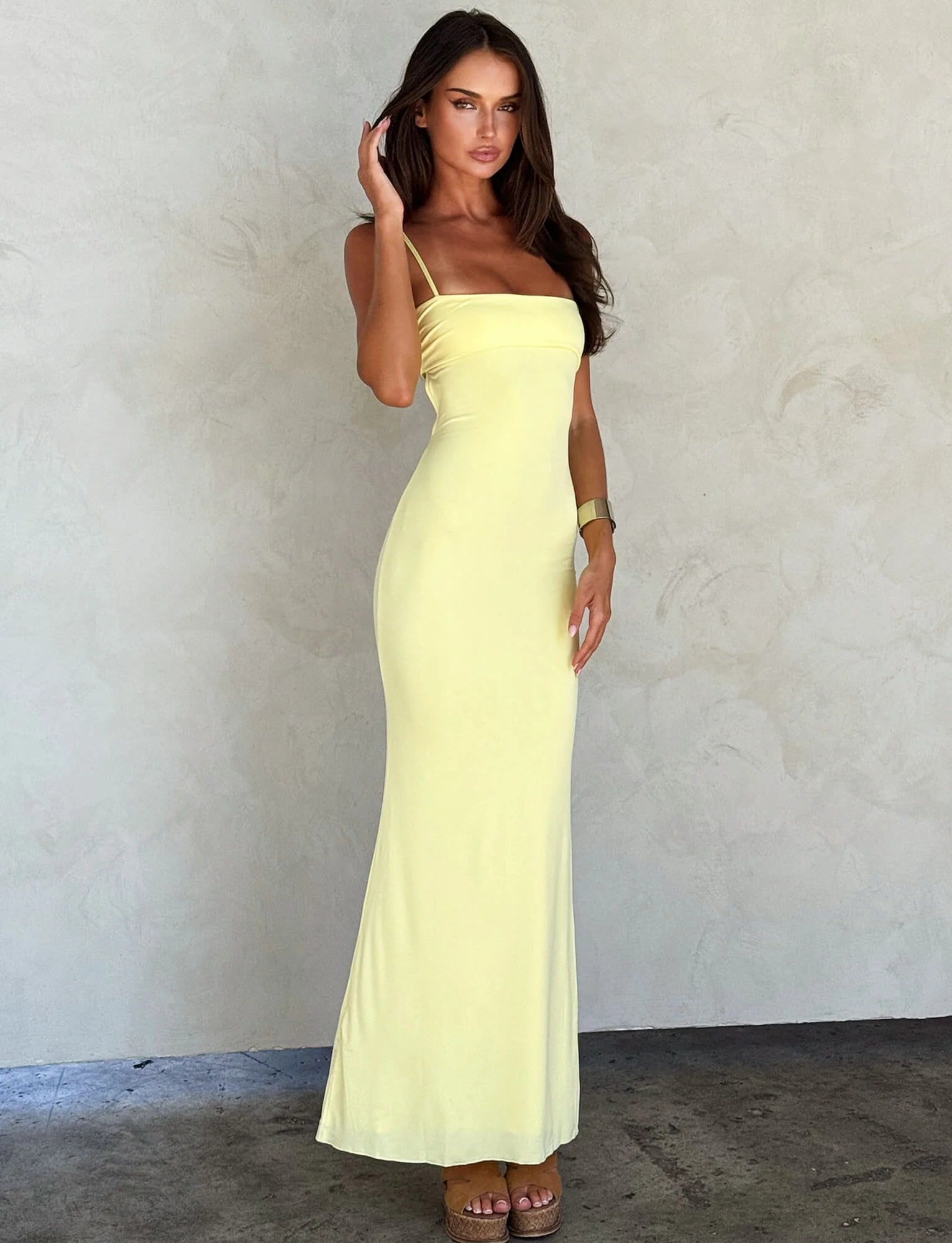 Open Back Bandeau Style Maxi Dress