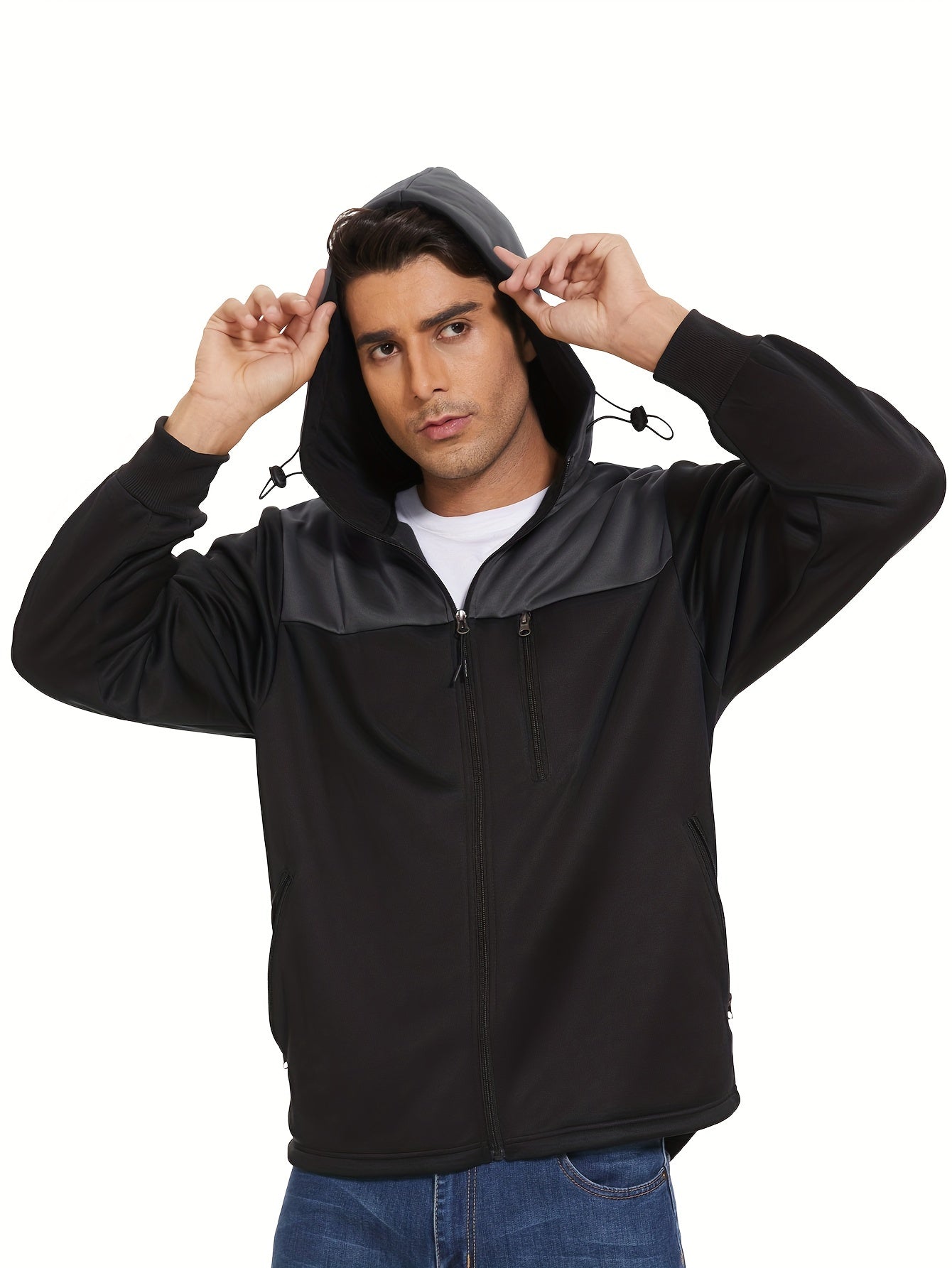 Versatile sporty black hoodie for men