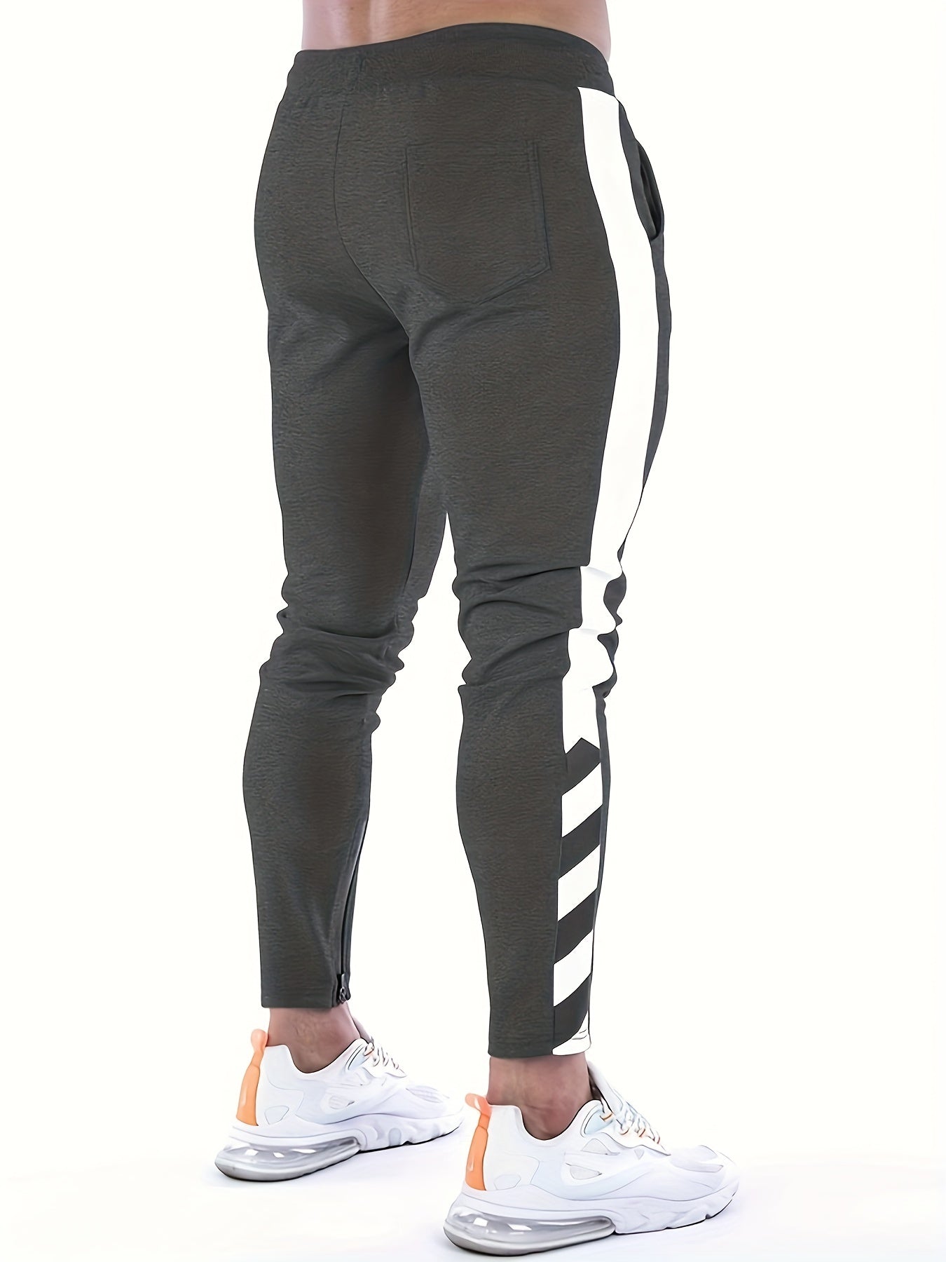 Casual sports pants with elastic waist and drawstring