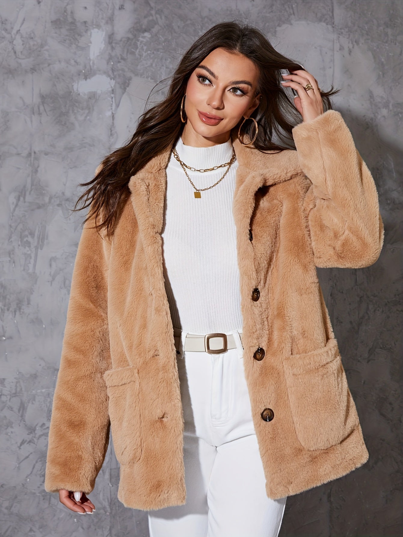 Faux fur teddy coat