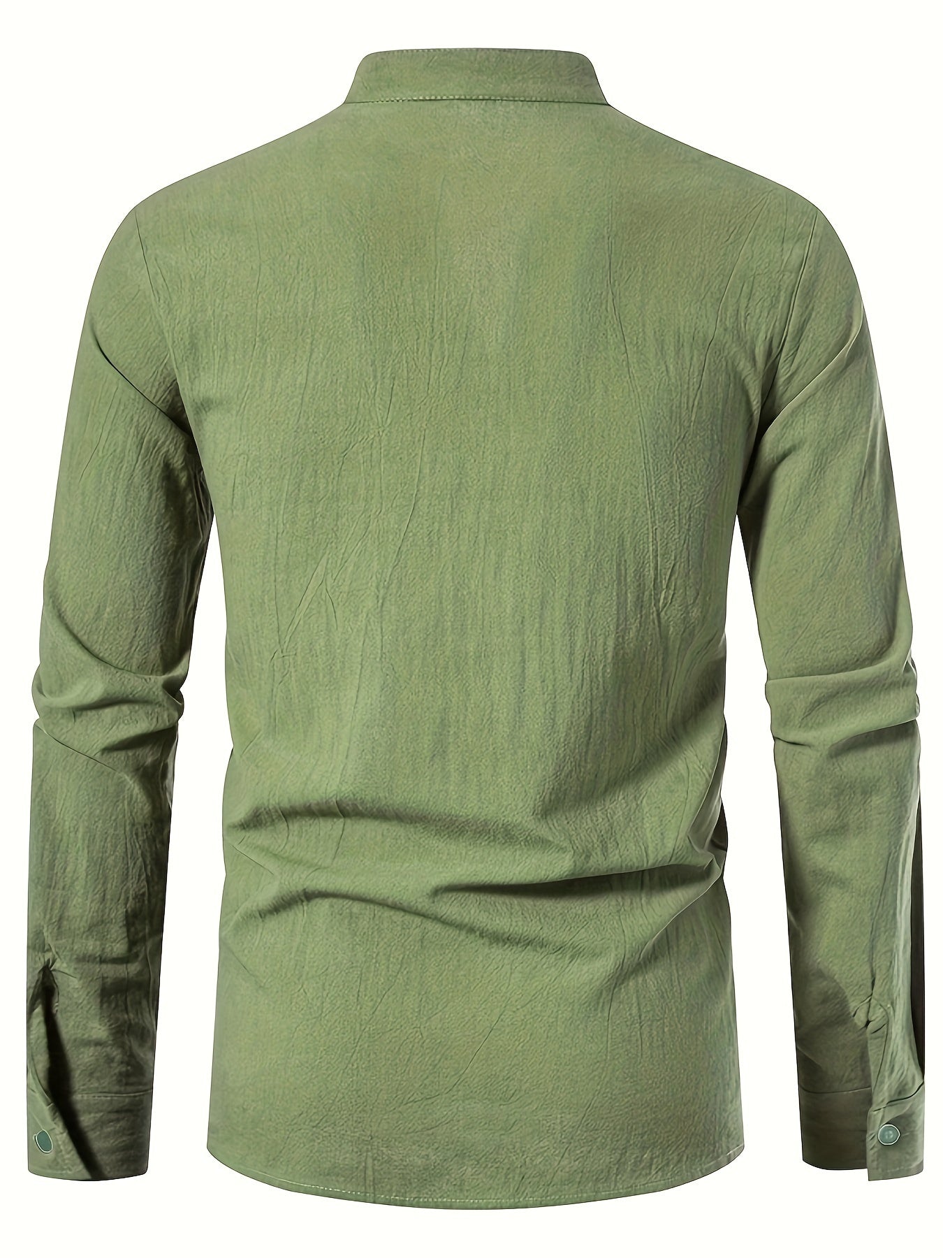 Casual Henley T-shirt with long sleeves