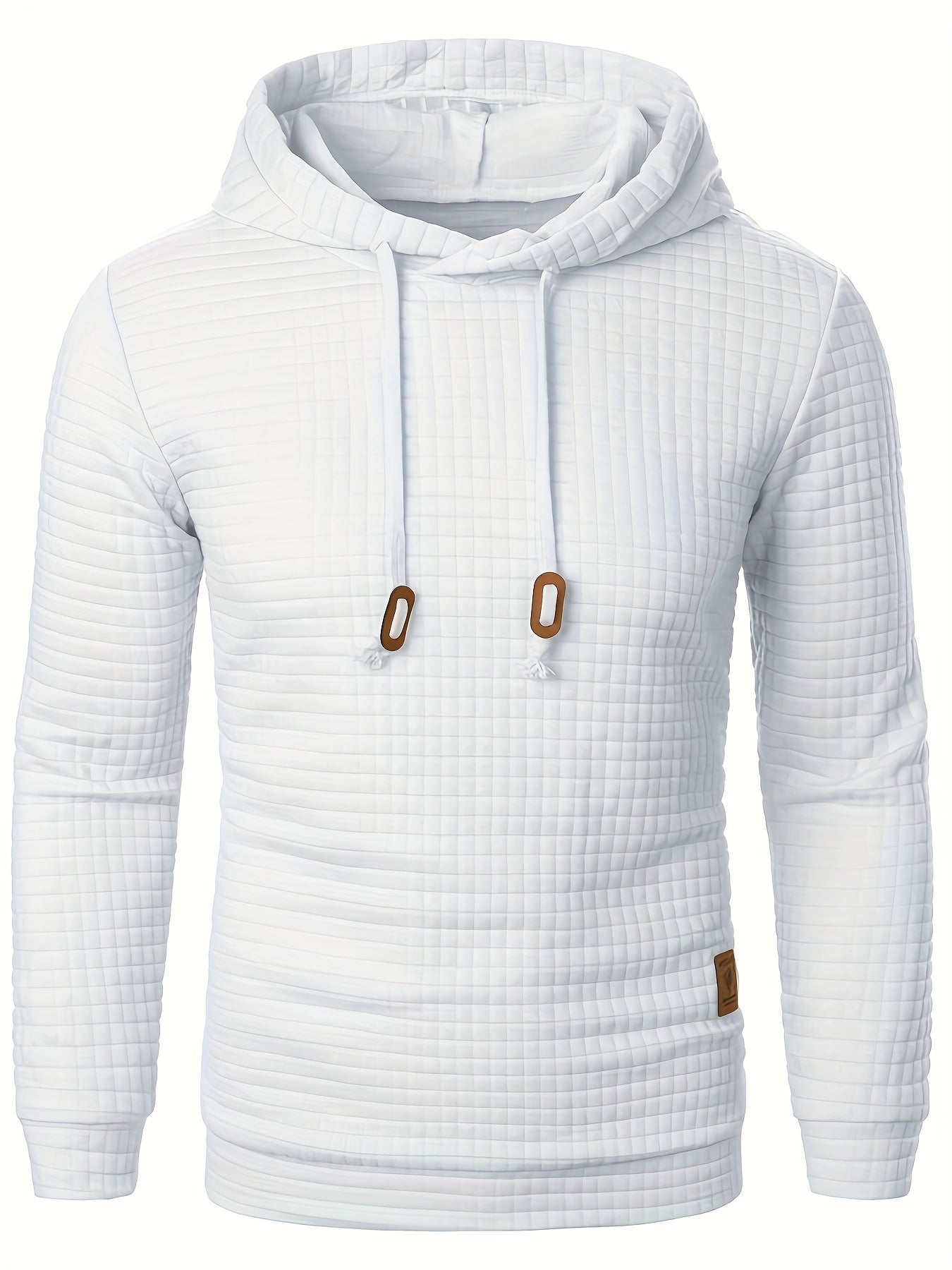 Comfortable long sleeve hoodie with waffle pattern