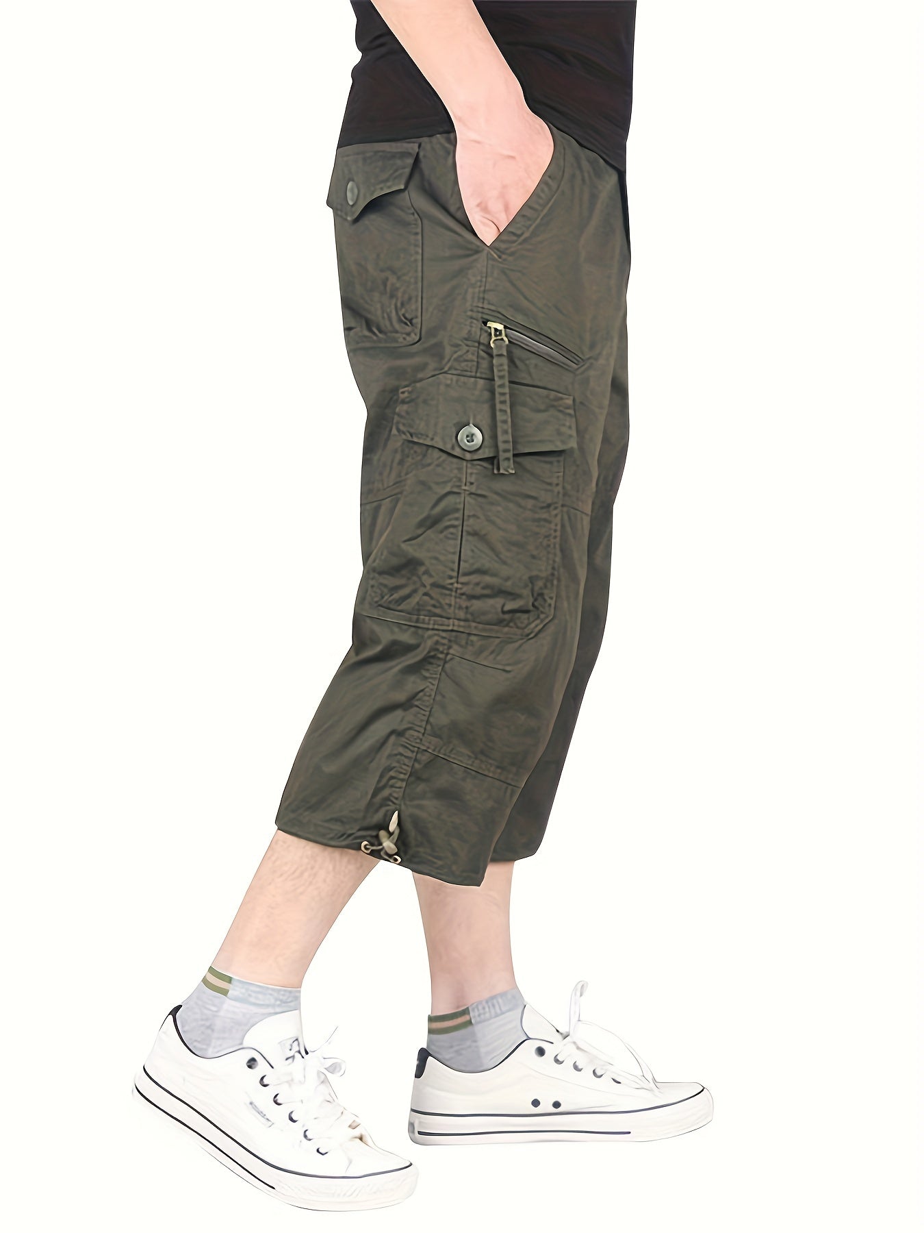 Casual cargo capri shorts for men in street style