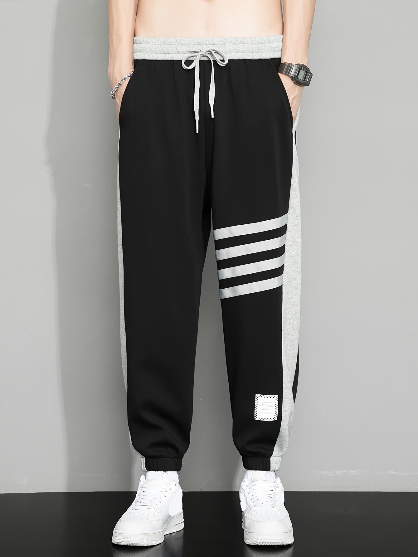 Striped men's sweatpants