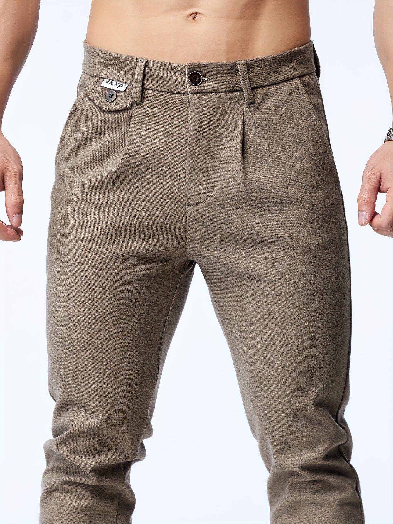 Casual straight stretch trousers for men