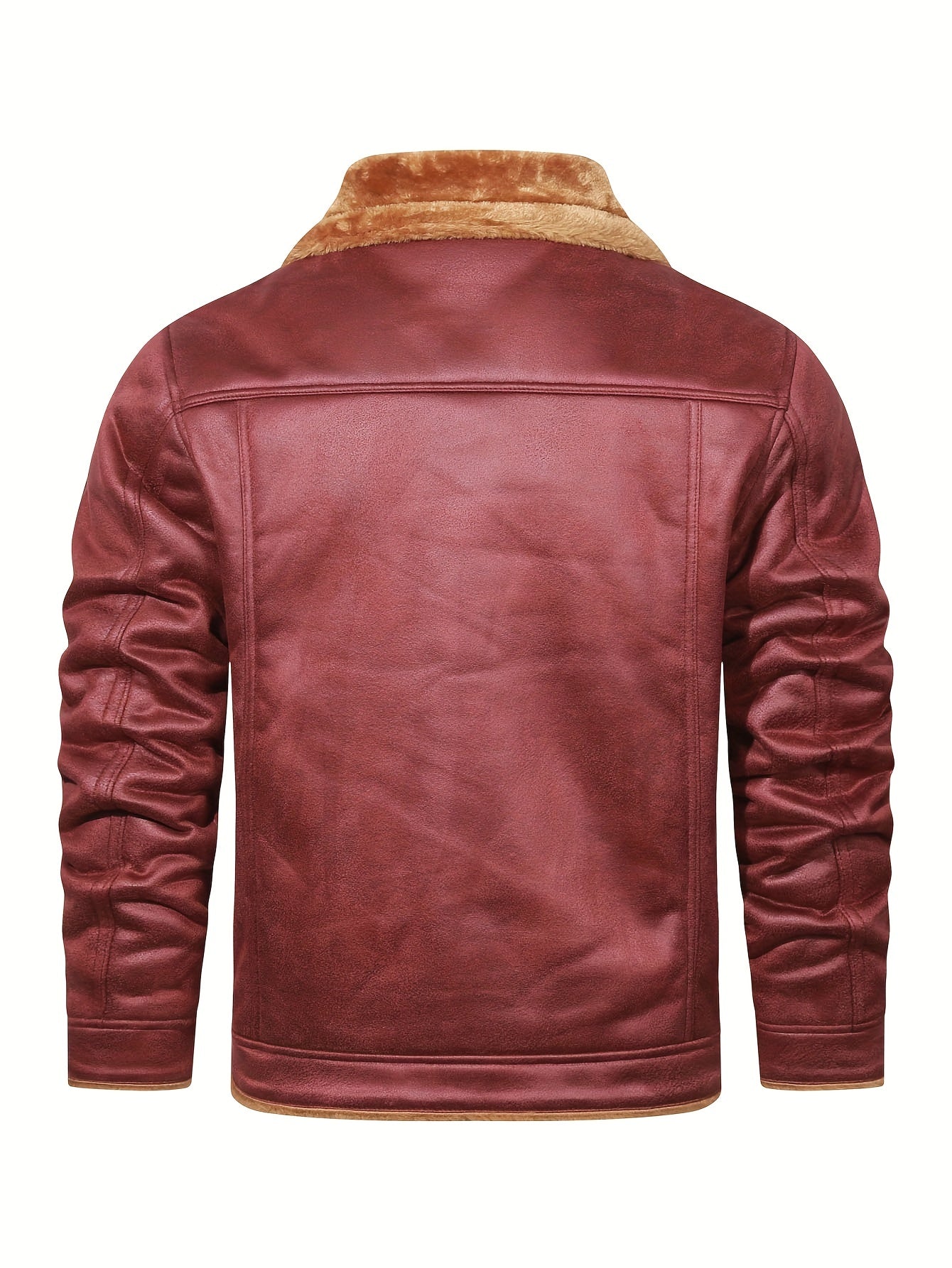 Faux leather fleece jacket for men