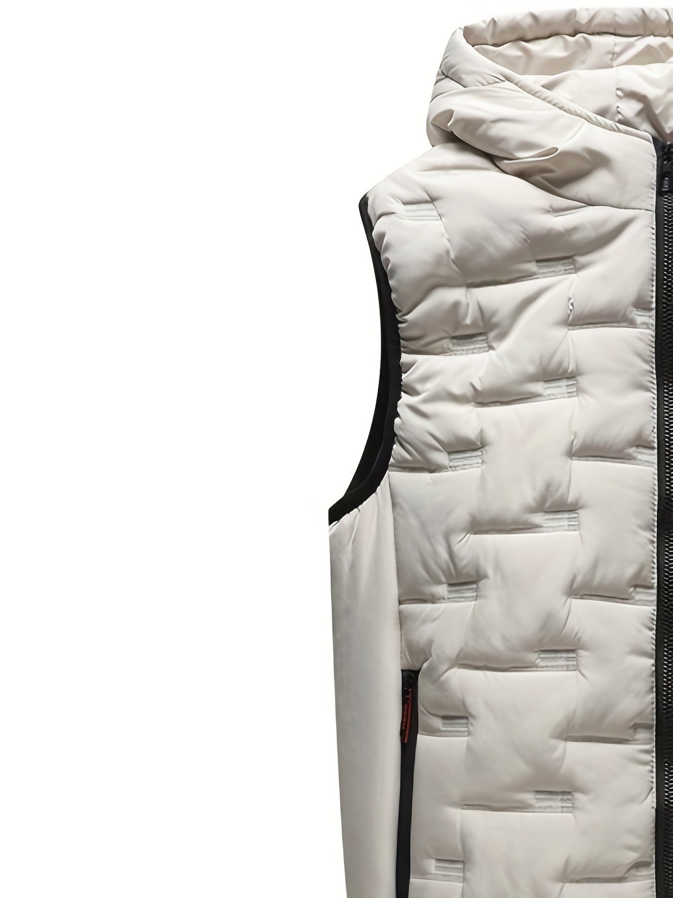 Padded vest with hood and zipper