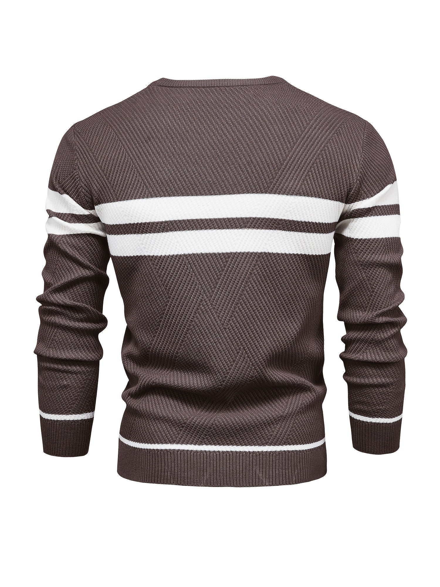 Knitted sweater with striped pattern for men