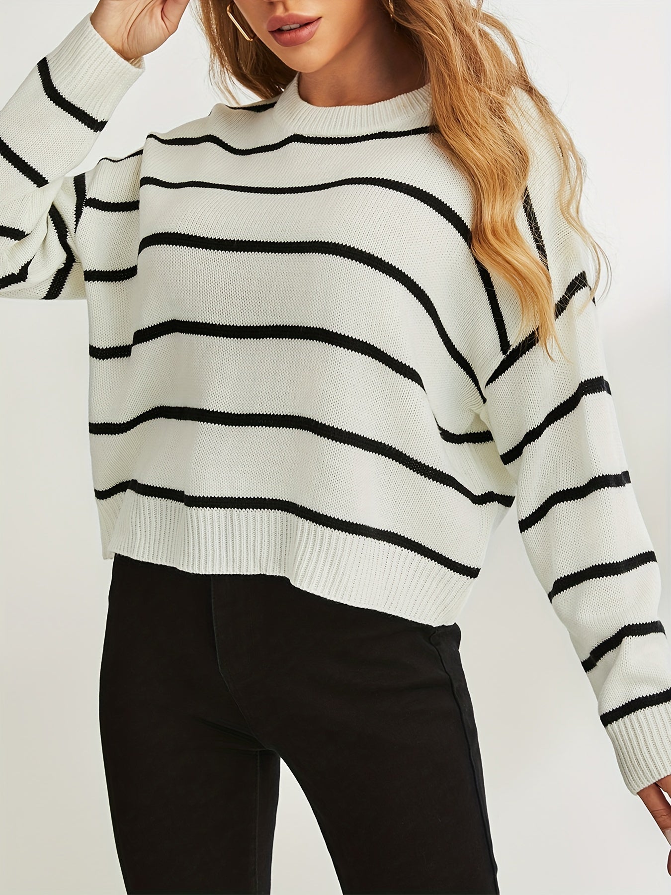 Striped knitted sweater