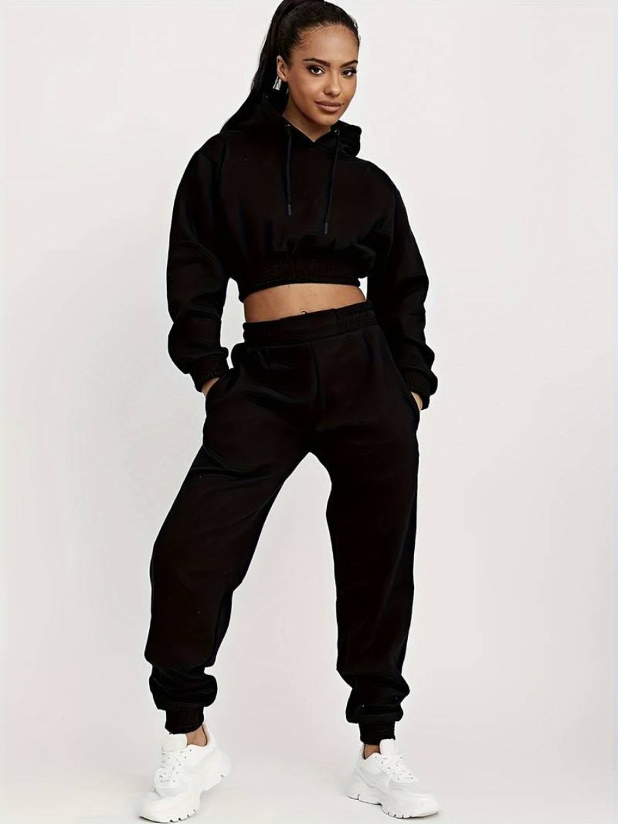 long sleeve drawstring hoodie and joggers