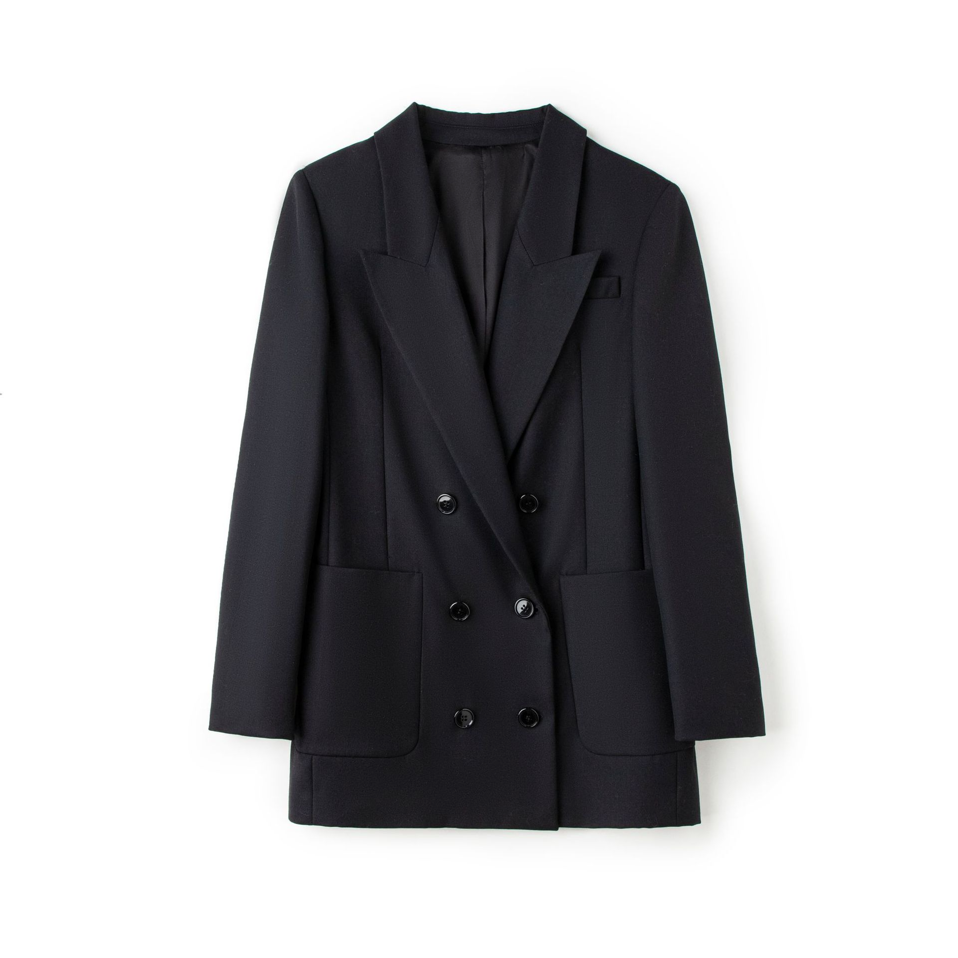 Twill wool blazer jacket for women