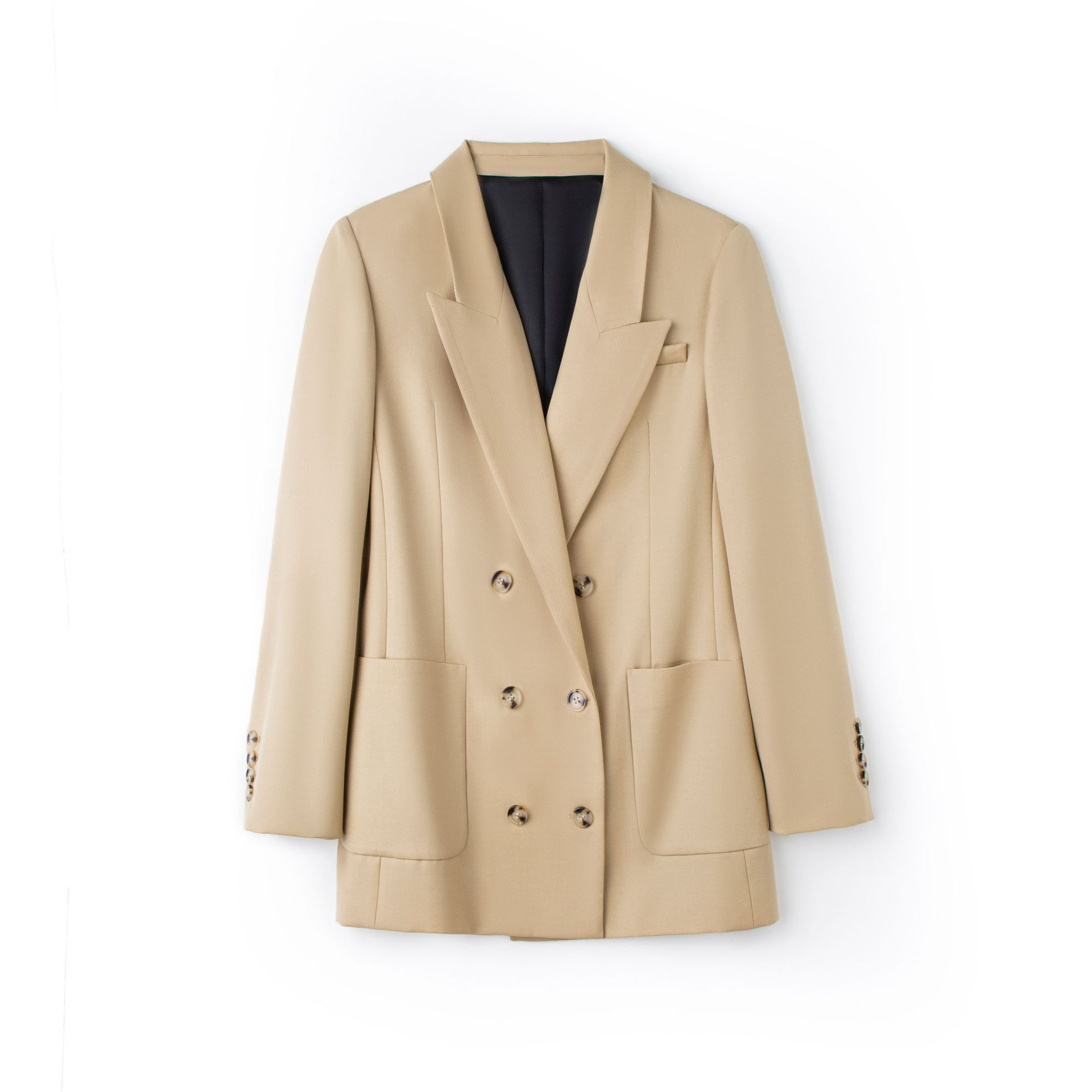 Twill wool blazer jacket for women