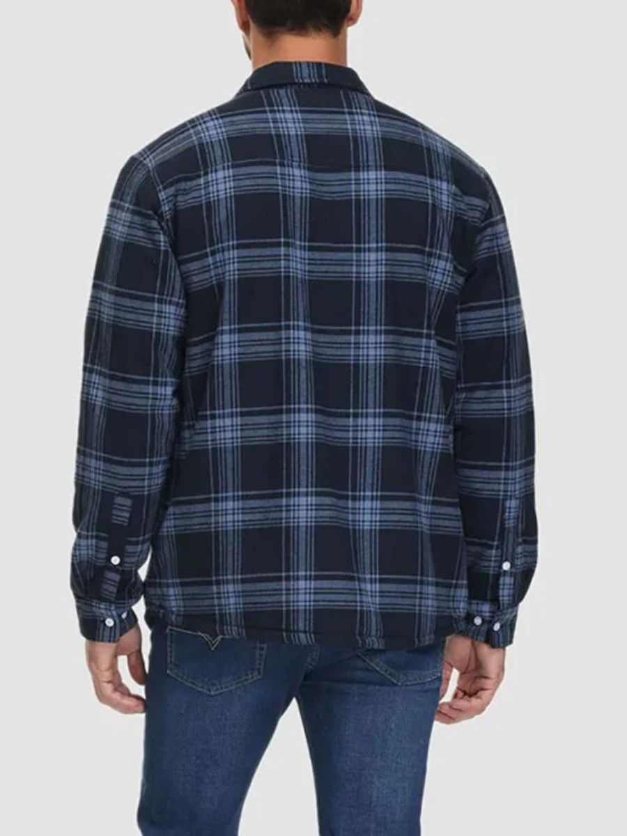 Fleece lined checked shirt