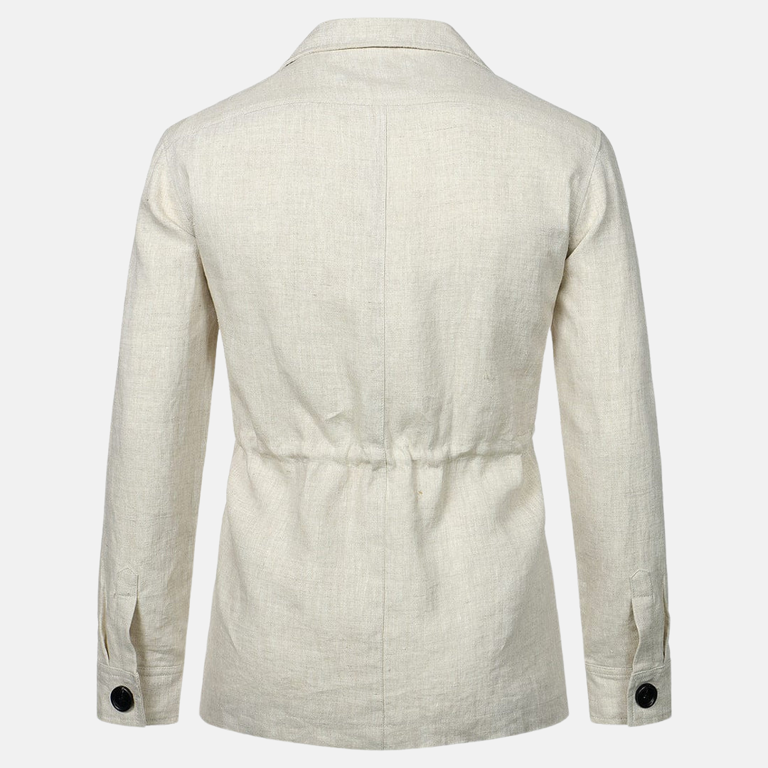 Linen jacket with multiple pockets