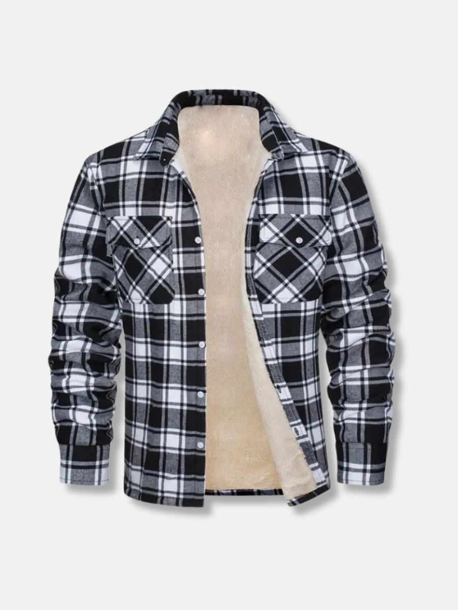 Fleece lined checked shirt