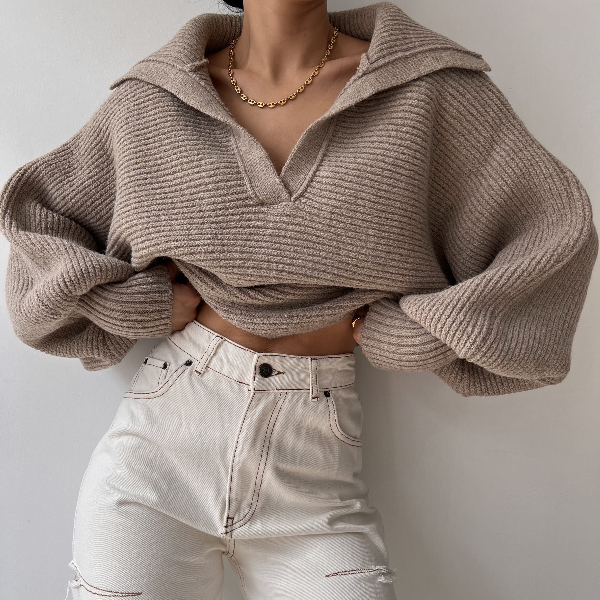 Loose knit sweater for women