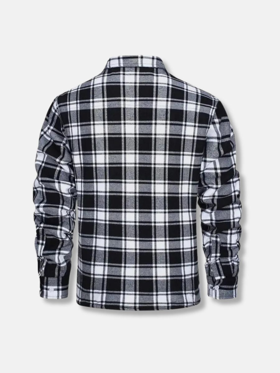 Fleece lined checked shirt