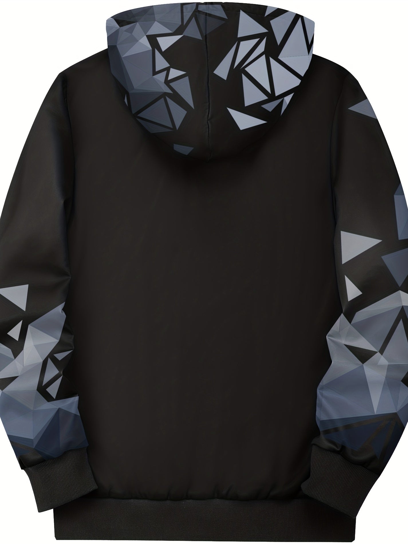 Hoodie with geometric pattern and fur