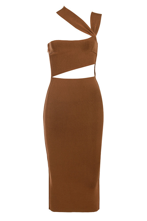 Midi bandage dress with cutout