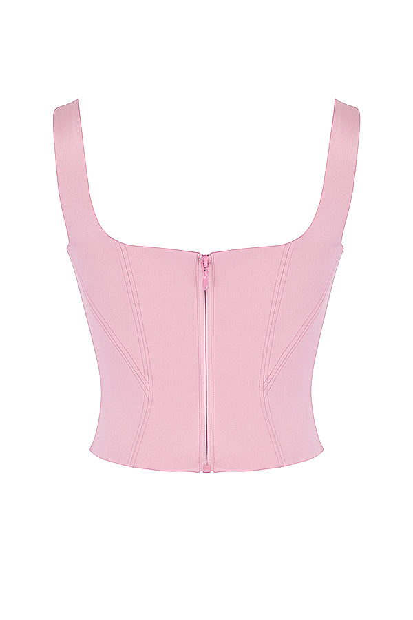 Fairy pink satin longline corset