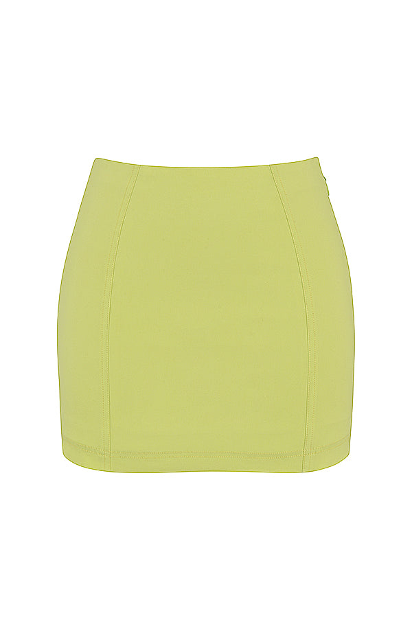 Neon sculpting corset with mini skirt