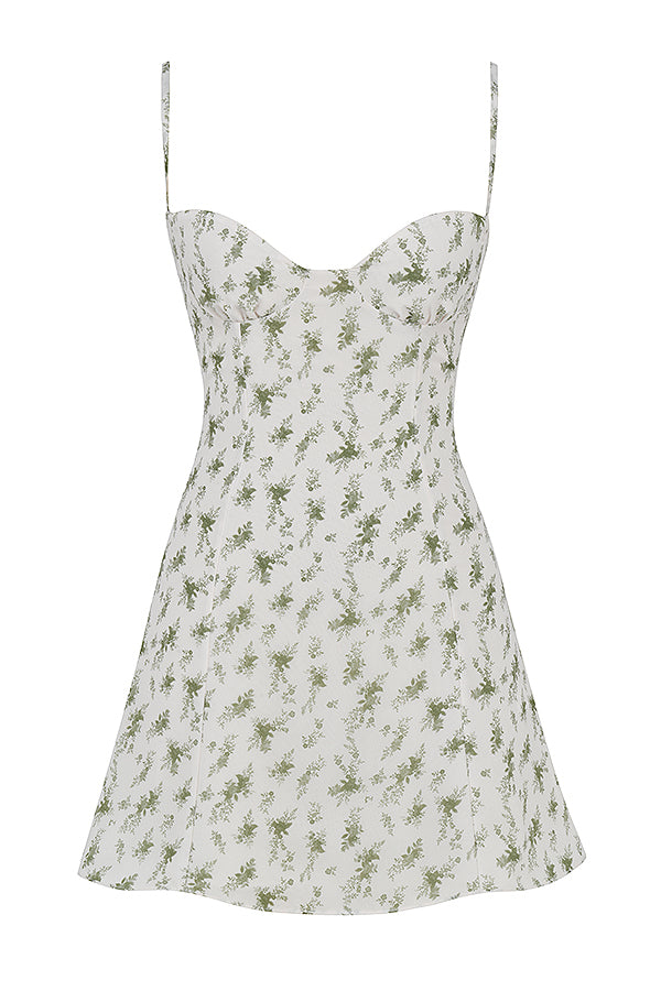 Mini dress with garden print