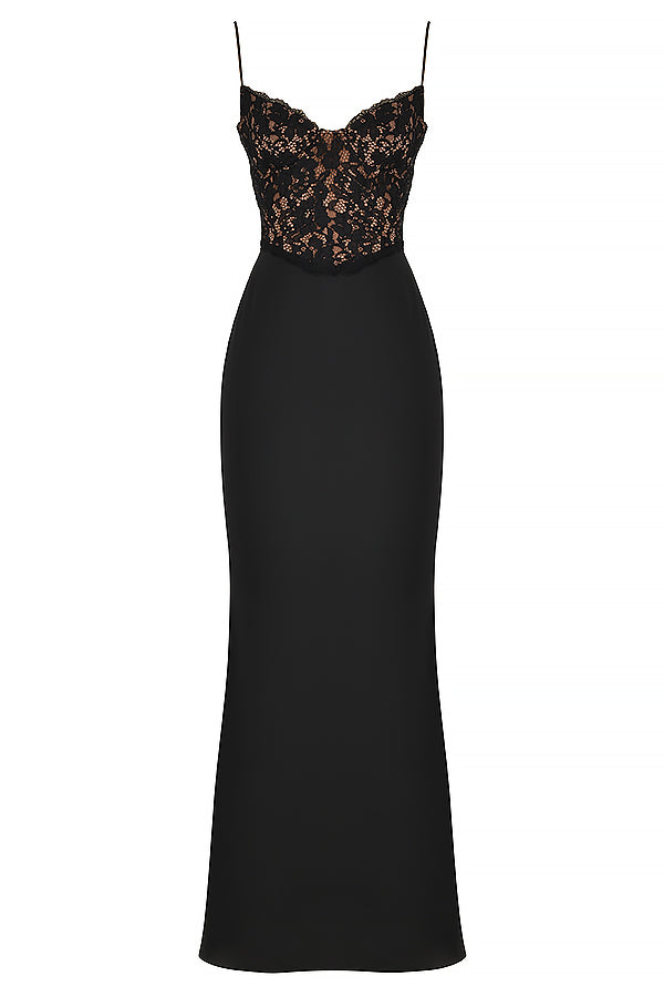 Black corset maxi dress