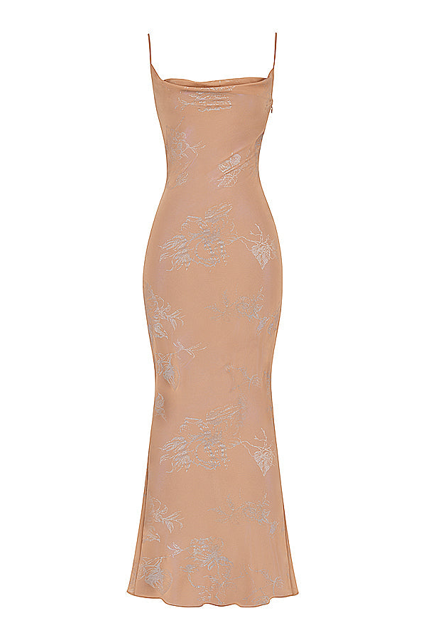 Iridescent Cafe Au Lait maxi dress