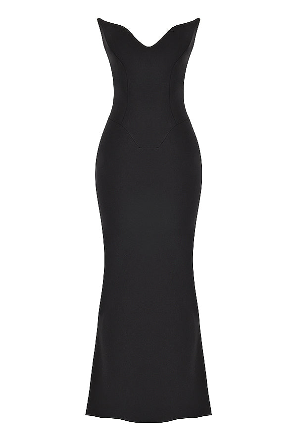 Black strapless corset dress