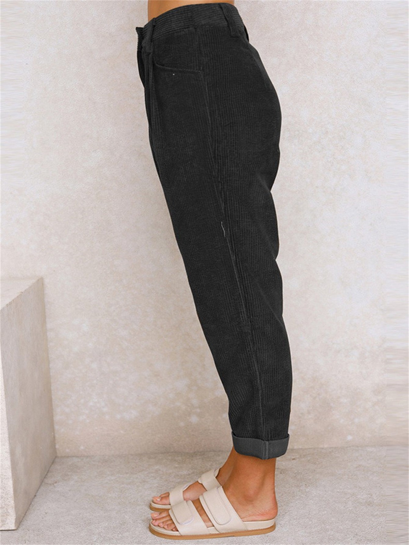 Corduroy trousers with straight legs