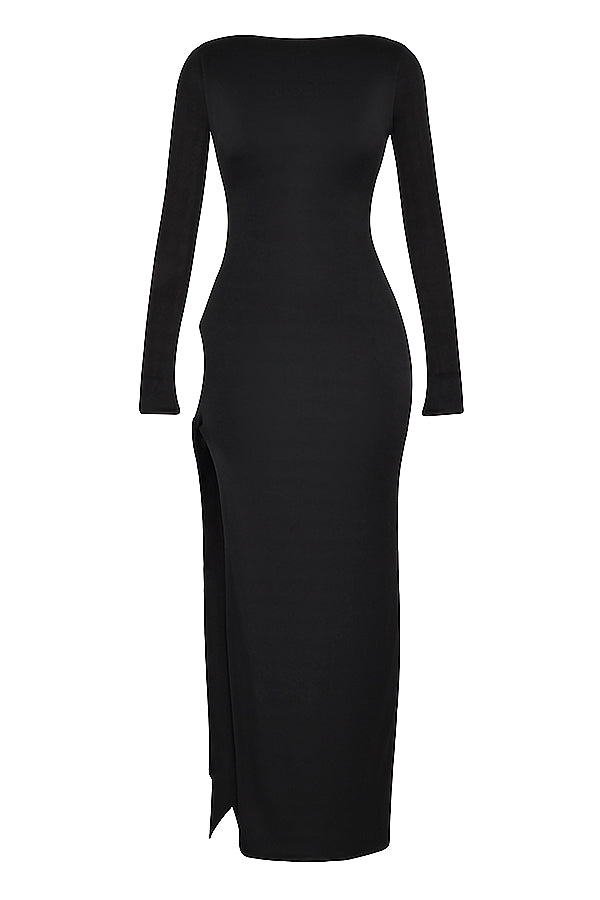 Black maxi dress with cutout