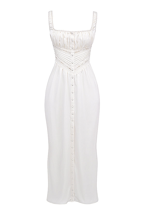 Ivory real silk maxi dress