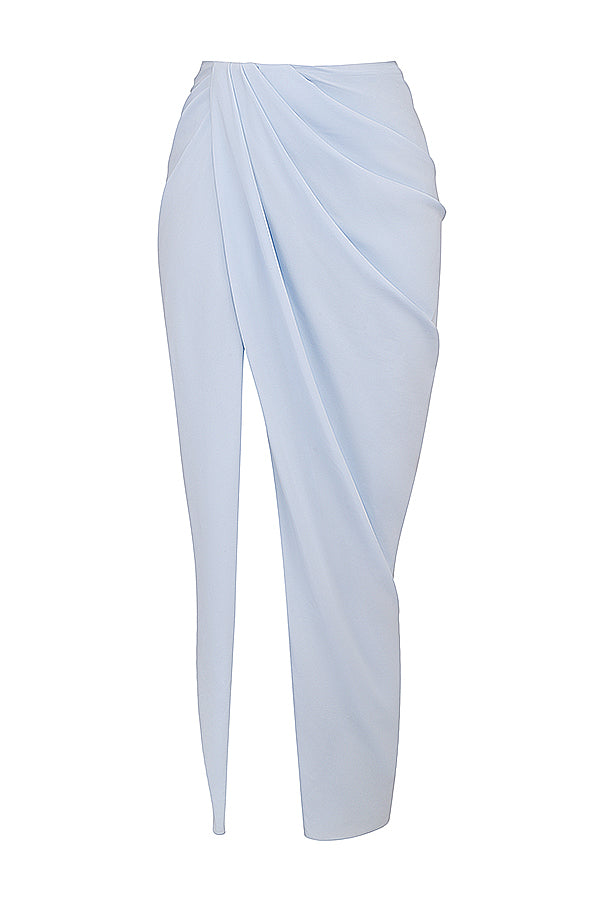 Soft blue corset with maxi skirt