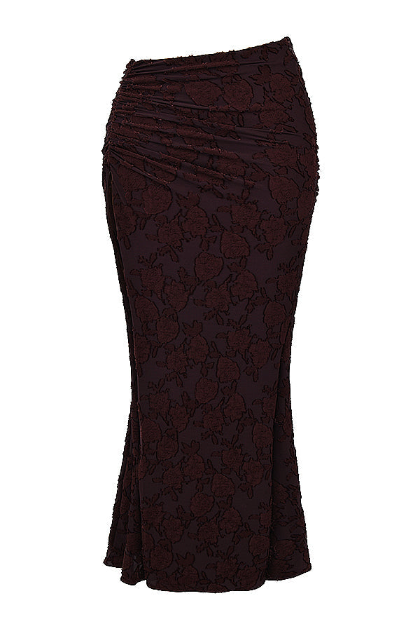 Cocoa halter top with midi skirt