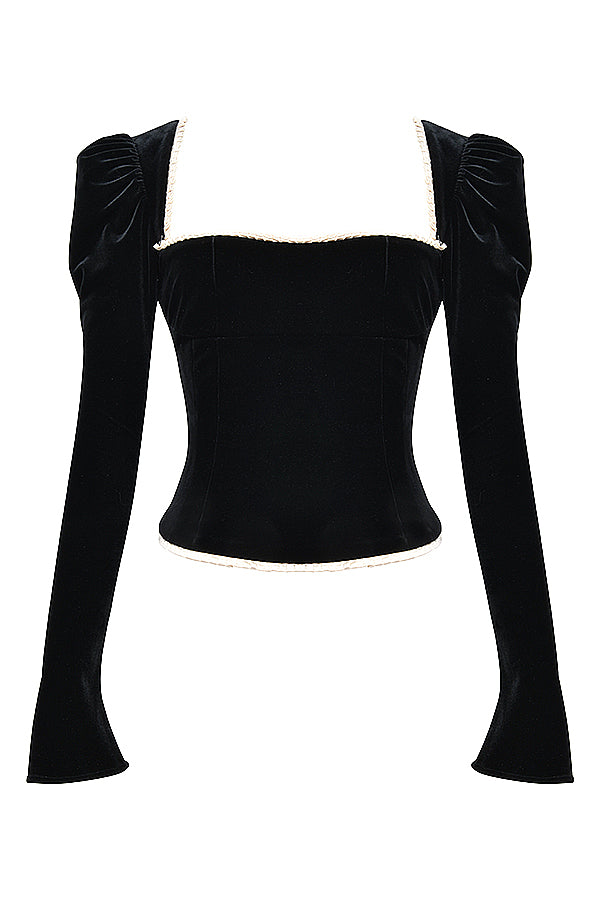 Black velvet corset