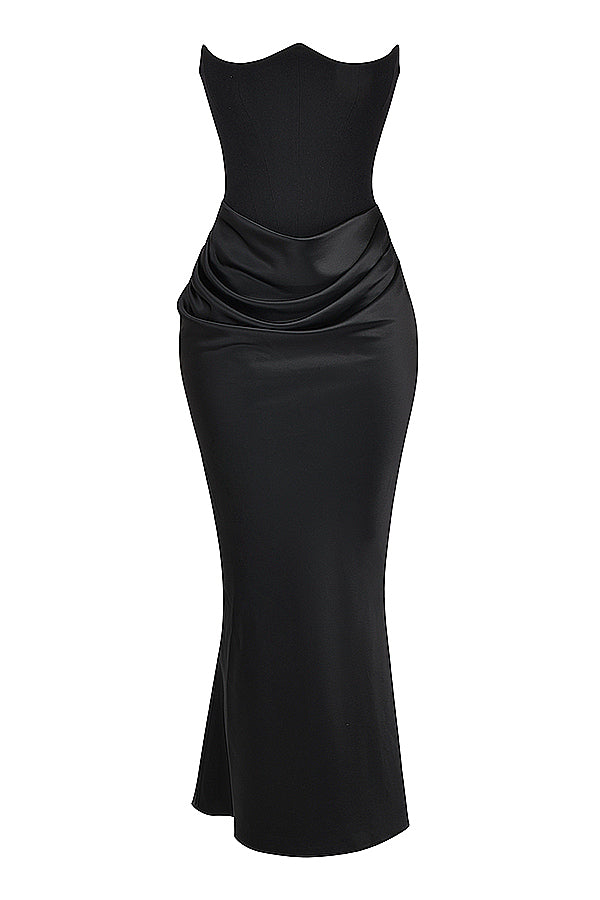 Strapless corset maxi dress