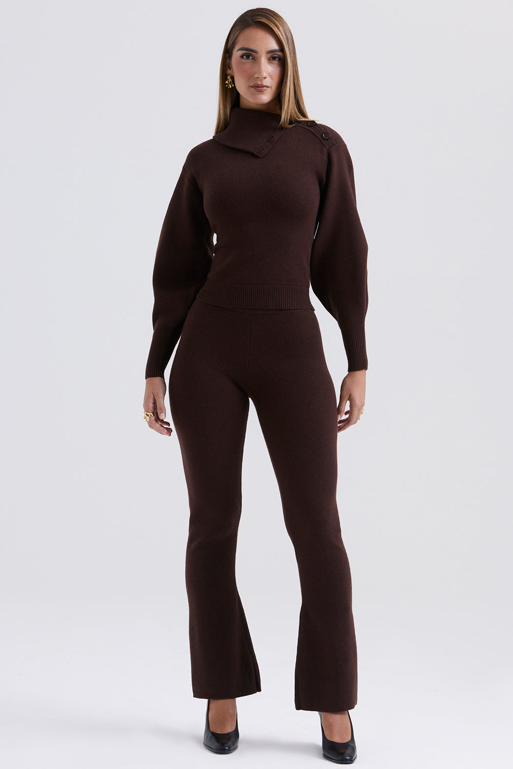 Cashmere blend sweater with trousers