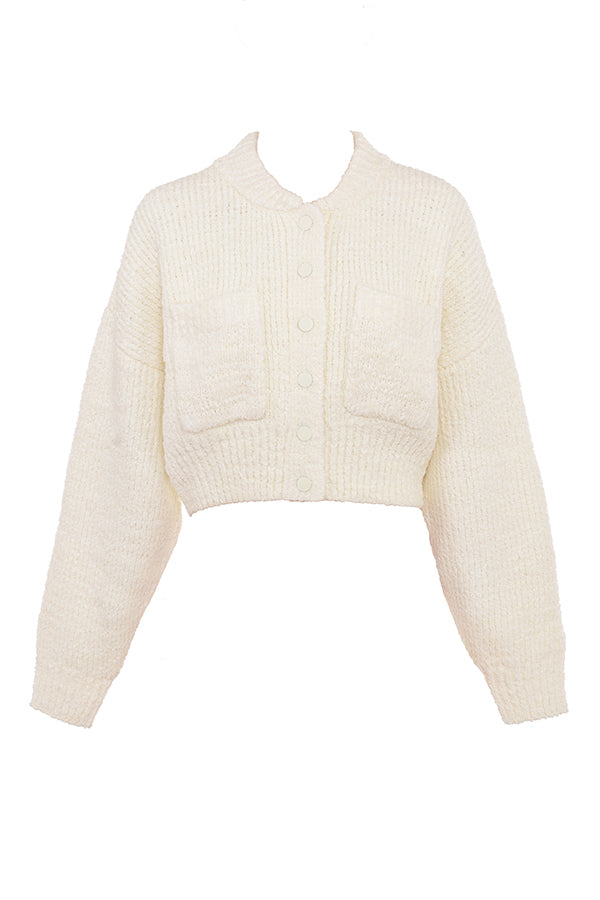 Cream chenille mix cardigan