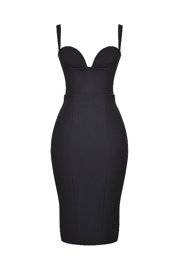 Black sweetheart Midi dress