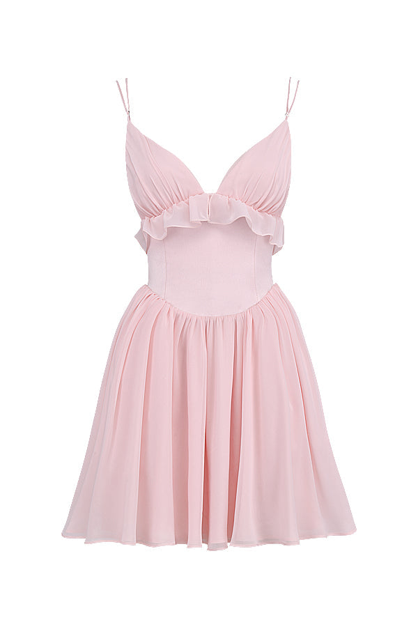 Ballerina pink baby doll mini dress